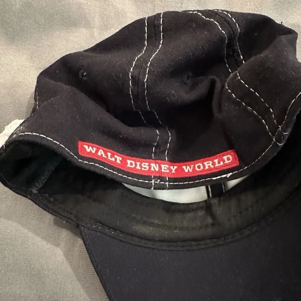 Disney Parks Mickey Mouse Stretch Fit Cap Hat American 1928 Navy Blue Distressed